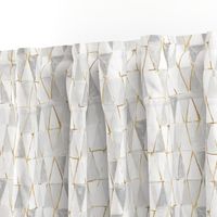 painted triangles - white + gold