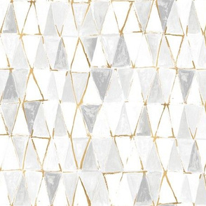 painted triangles - white + gold