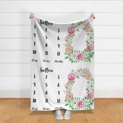 Floral Milestone Blanket - With Personalized Name - Sutton