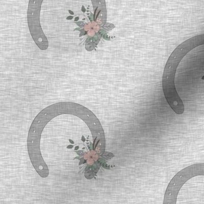Floral Horseshoes on grey