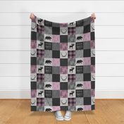 Adventure Awaits Quilt- orchid, grey, Black