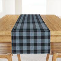 Textured Buffalo plaid - Soft blue and black