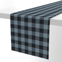 Textured Buffalo plaid - Soft blue and black