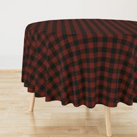 Textured Buffalo plaid - deep red and black