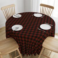 Textured Buffalo plaid - deep red and black