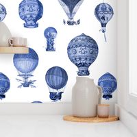 The History of Hot Air Balloons ~ Blue and White  