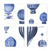 The History of Hot Air Balloons ~ Blue and White  