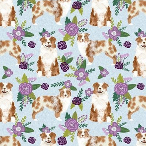 australian shepherd red merle pet quilt c coordinate floral dog fabric 