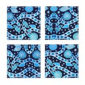 Bali Batik Ivy - Blue - Large Scale