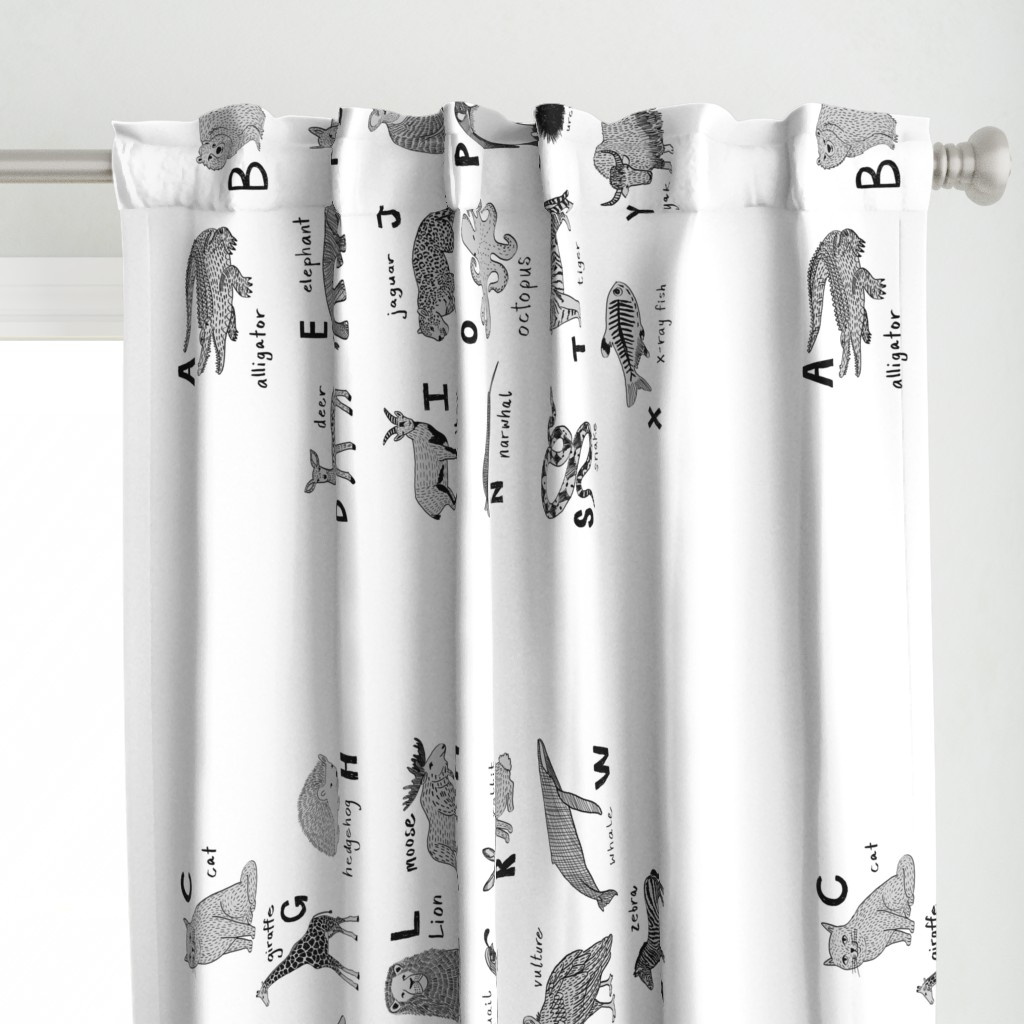 abc quilt //  ABC's animals nursery fabric wholecloth quilt topper