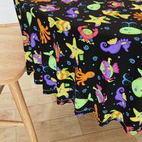 Kids Whimsy Sea Animals Black