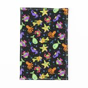 Kids Whimsy Sea Animals Black