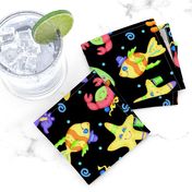 Kids Whimsy Sea Animals Black