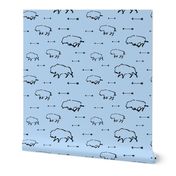 Buffalo Hunt // Light Blue // Large