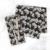 Dogwood floral in Black-Mini