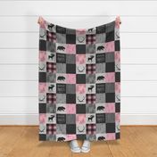 Adventure Awaits Quilt - pink and black