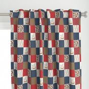 3 inch Sleep Well little cowboy - wholecloth cheater quilt - rotated