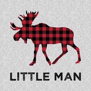 27" Minky Layout - Little Man - buffalo plaid moose