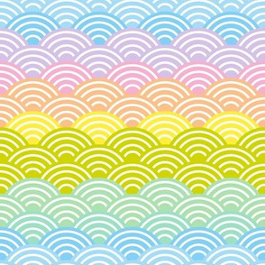  Seigaiha or seigainami rainbow abstract scales 