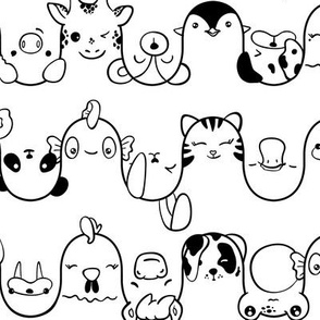 Kawaii Animals - Mini - Black