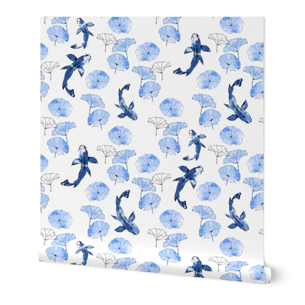 Waterlily koi in blue