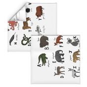 abc quilt //  animals wholecloth quilt top ABC's animals nursery fabric