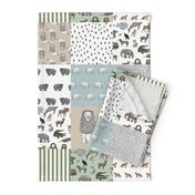 abc quilt // animal woodland nature safari ABC's animals nursery fabric wholecloth