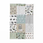 abc quilt // animal woodland nature safari ABC's animals nursery fabric wholecloth