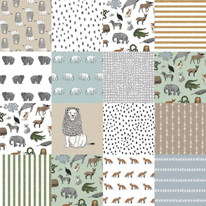 abc quilt // animal woodland nature safari ABC's animals nursery fabric wholecloth