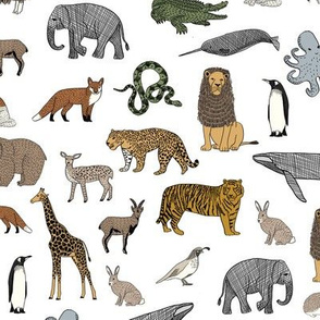 abc quilt // animal woodland nature safari ABC's animals nursery fabric 