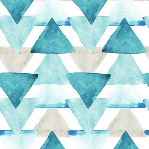 3" teal watercolor triangles