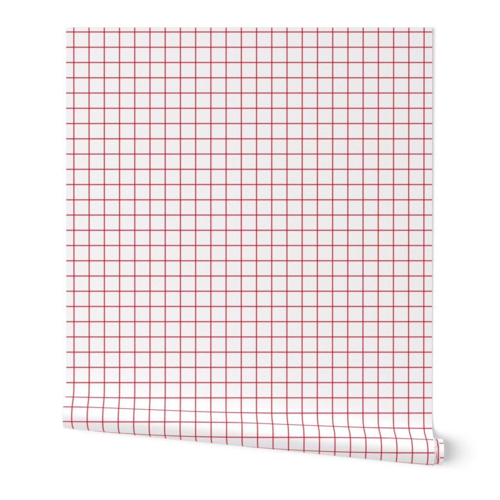 bold coral windowpane grid 1" square check graph paper