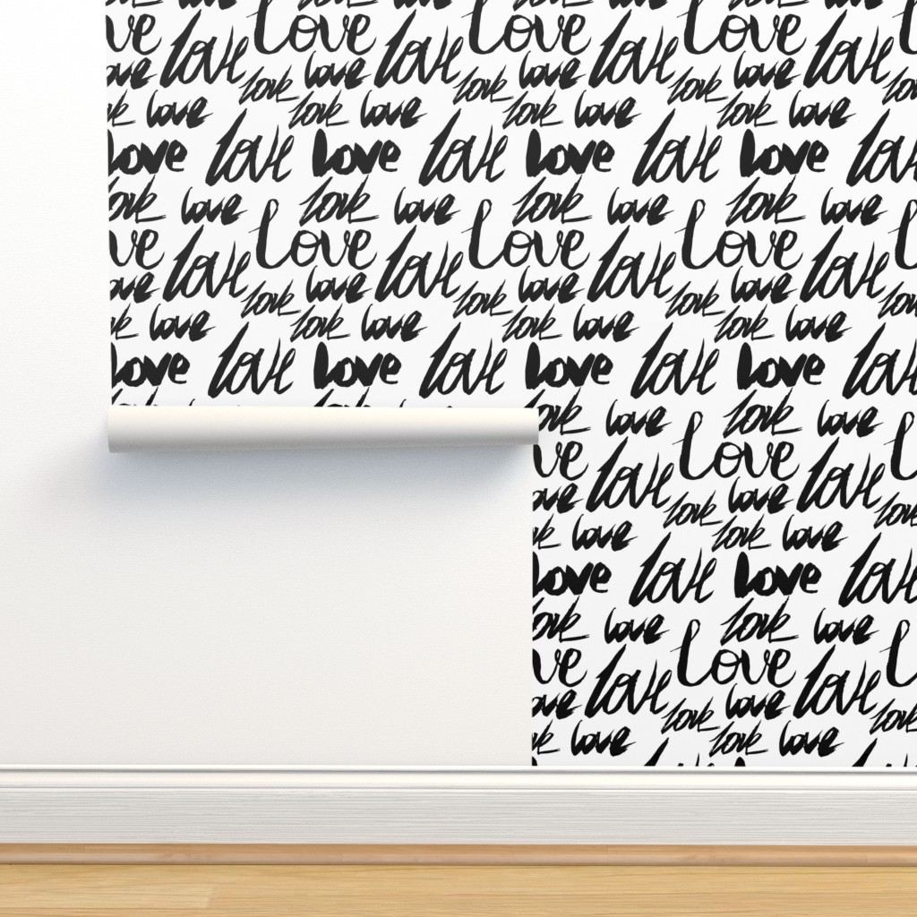Word love white background Wallpaper | Spoonflower