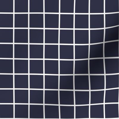 midnight blue windowpane grid 1" reversed square check graph paper