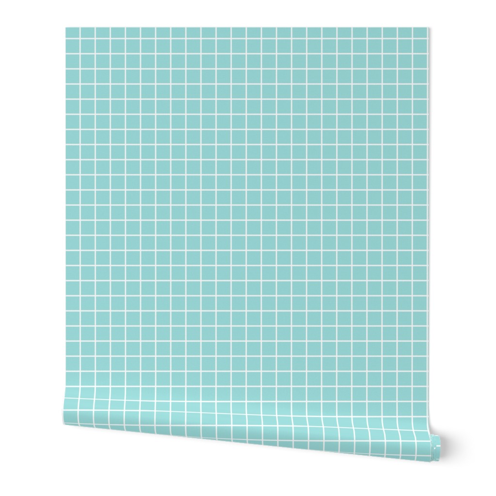 light teal windowpane grid 1" reversed square check graph paper