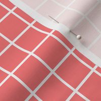 coral windowpane grid 1" reversed square check graph paper