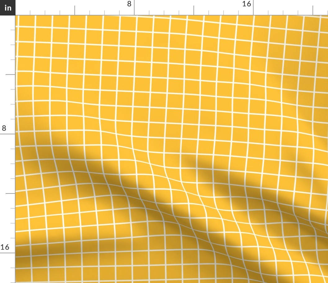 golden yellow windowpane grid 1" reversed square check graph paper