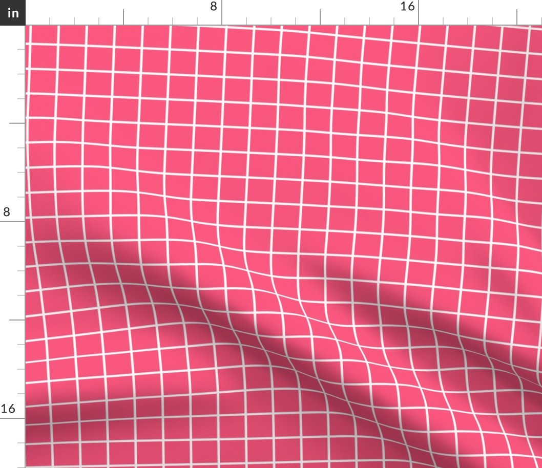 hot pink windowpane grid 1" reversed square check graph paper