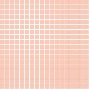 blush windowpane grid 1" reversed square check graph paper #F9CABA