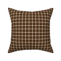 brown windowpane grid 1" reversed square check graph paper