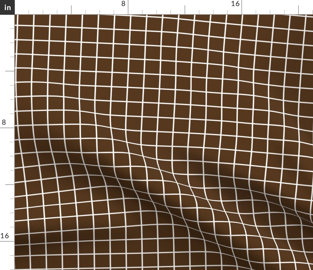 brown windowpane grid 1" reversed square check graph paper