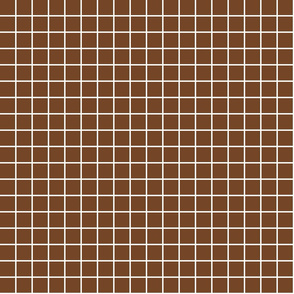 chocolate brown windowpane grid 1" reversed square check graph paper #744527