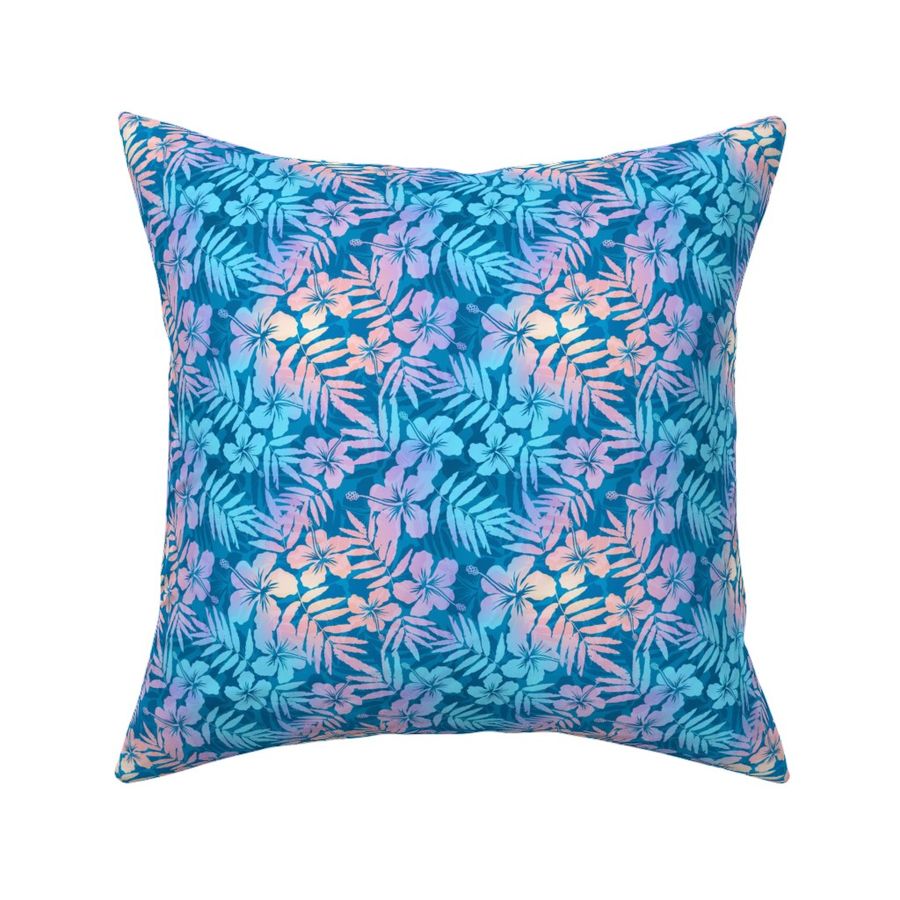 Blue pearl tropical flowers Fabric | Spoonflower