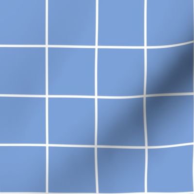 cornflower blue windowpane grid 2" reversed square check graph paper