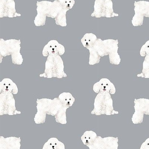 bichon frise dog breed fabric pet lovers sewing projects grey