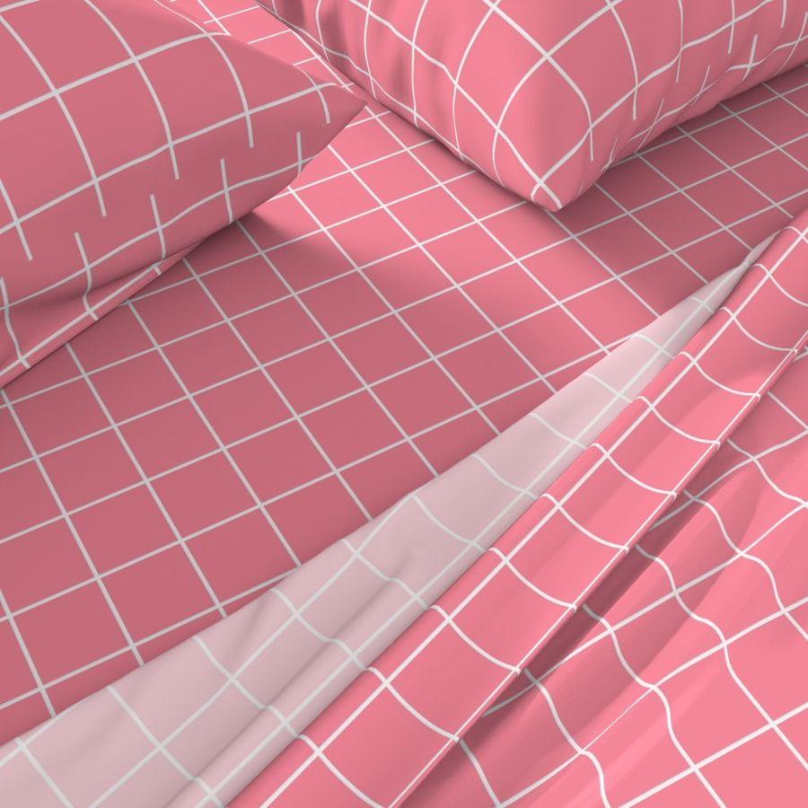 pretty pink windowpane grid 2" reversed square check graph paper