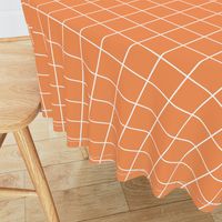 tangerine orange windowpane grid 2" reversed square check graph paper