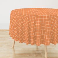 tangerine orange windowpane grid 2" reversed square check graph paper