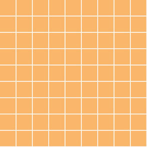 mango orange windowpane grid 2" reversed square check graph paper