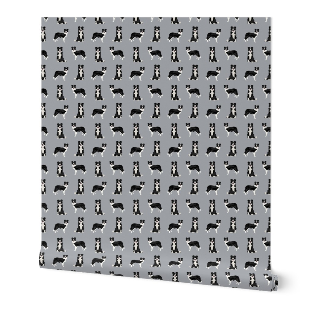 border collie dog breed fabric pet lovers sewing projects grey